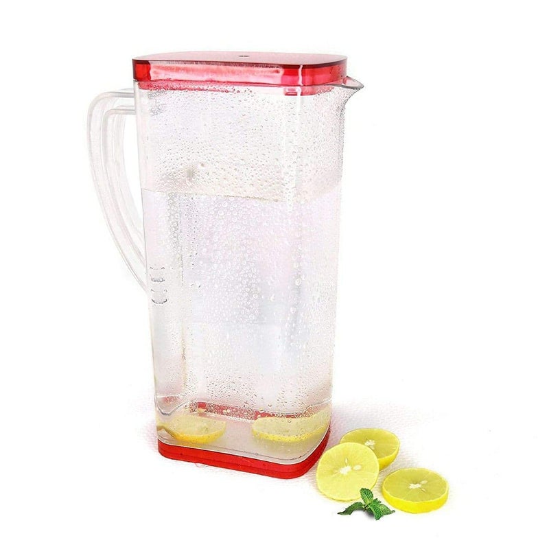 KD ZONE KD ZONE 2 Litre Plastic Water Jug Juice Milk Jug with Lid Transparent Multi Color Pack of 1 - Image 4