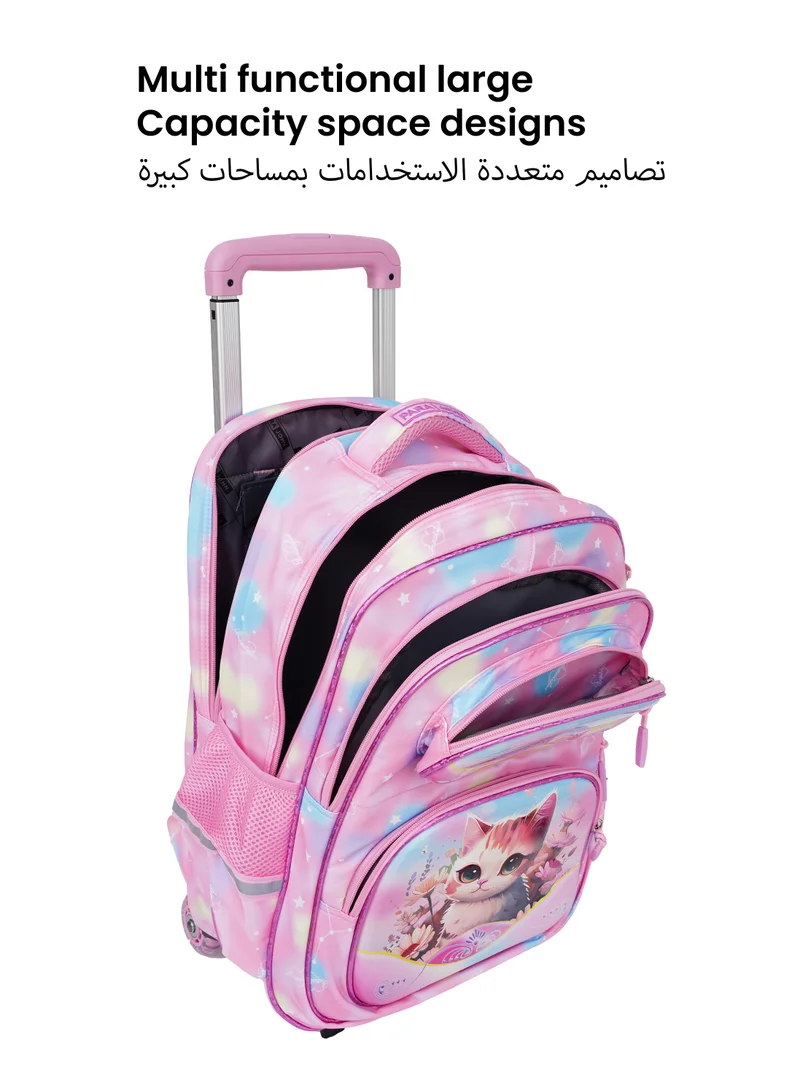 بارا جون Para John KiddoKit 3-in-1 Kids Trolley School Bag Set – 18 inch Rolling Backpack with Lunch Bag & Pencil Case | Cartoon Design | Lightweight & Durable