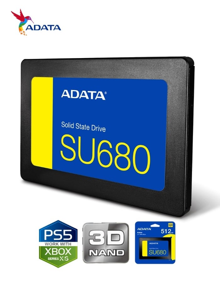 ADATA - Ultimate SU680 512GB Fastest SSD Internal Solid State Drive for Laptop Desktop PS5 XBOX - Image 1