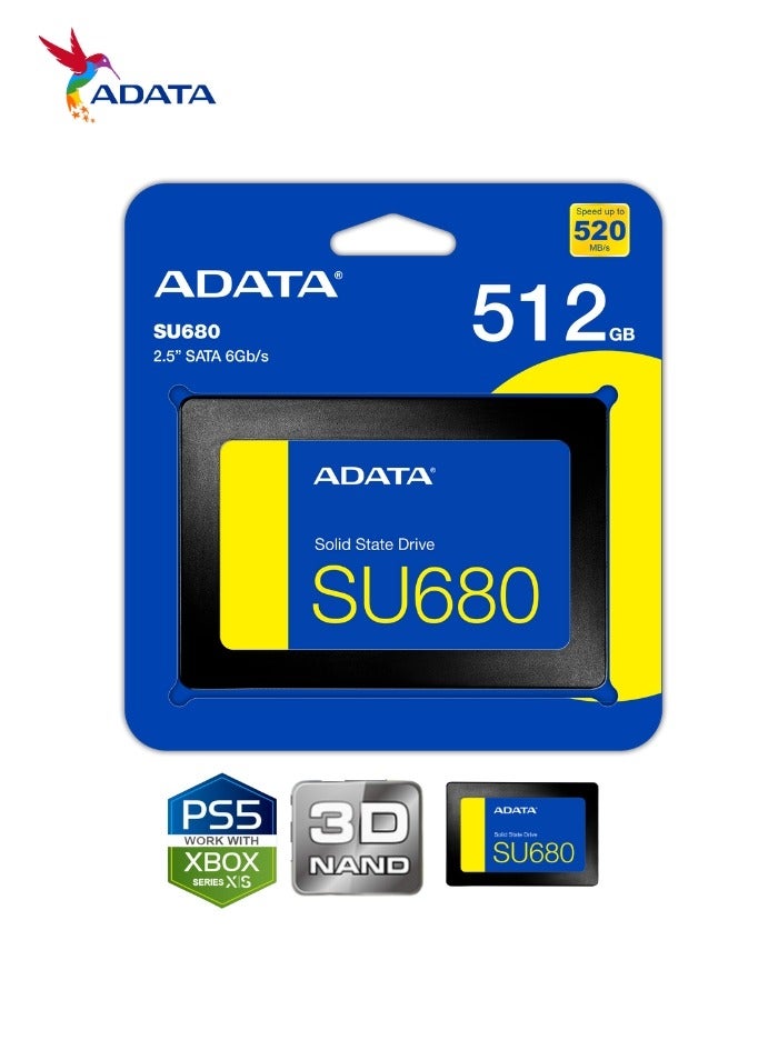 ADATA Ultimate SU680 512GB Fastest SSD Internal Solid State Drive for Laptop Desktop PS5 XBOX