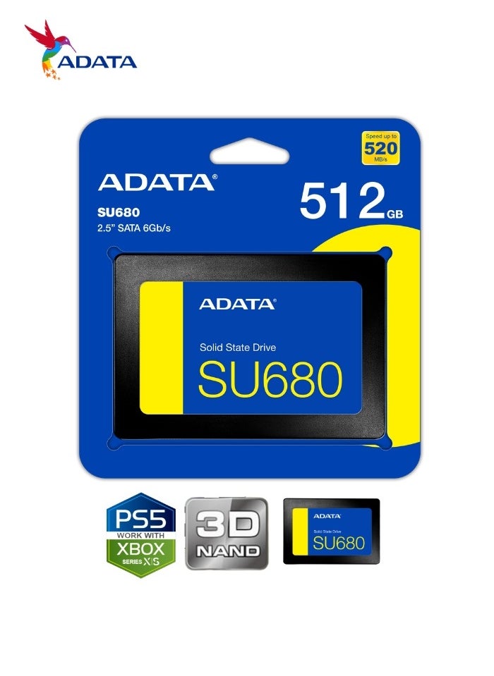 ADATA - Ultimate SU680 512GB Fastest SSD Internal Solid State Drive for Laptop Desktop PS5 XBOX - Image 1
