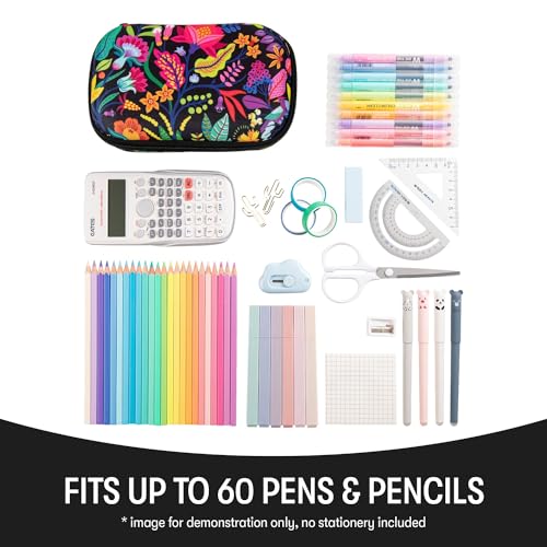 ZIPIT Flowers Pencil Case for Girls, Cute Pencil Box for School, Large Capacity Stationery Organizer Box - Image 4