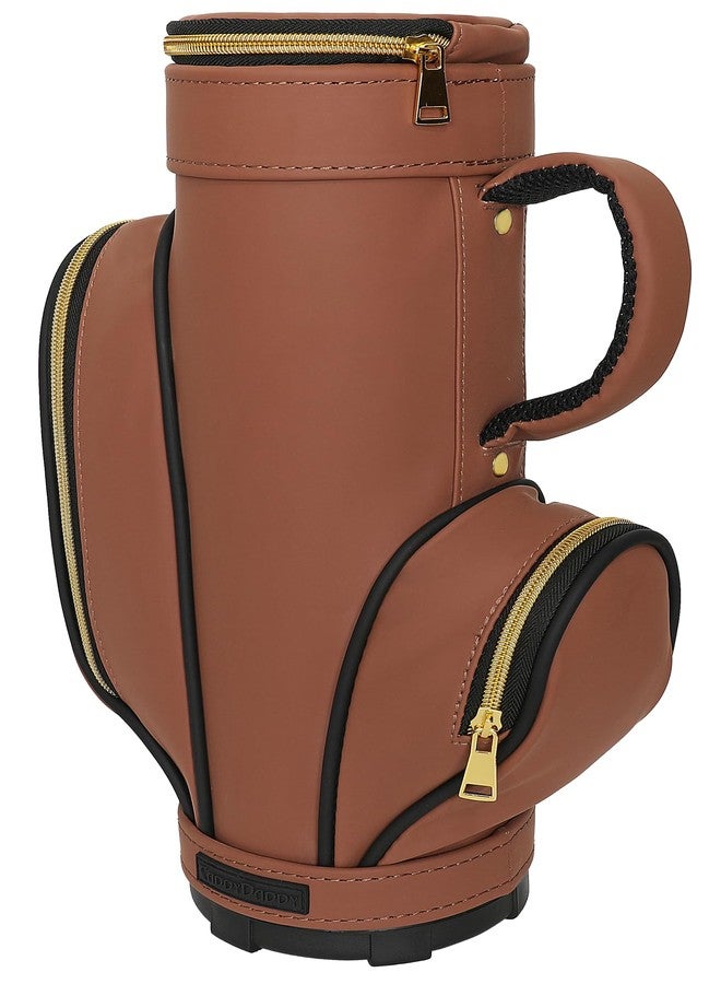 CaddyDaddy The Fore Vino Champagne or Wine Golf Bag Cooler | Insulated, Padded Handle, Portable & Travel-friendly, 1 Golf Ball Wine Stopper, 100% Faux Leather (Brown, Navy Blue) (9Lx14Wx5H”) (Copper) - Image 1