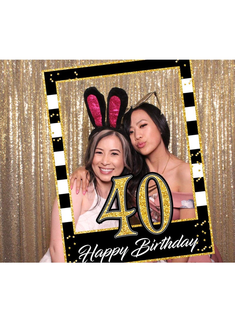 Theme My Party Theme My Party 40TH Birthday Party Selfie Photo Booth Picture Frame and Props - Printed ON Sturdy Material  - Image 2