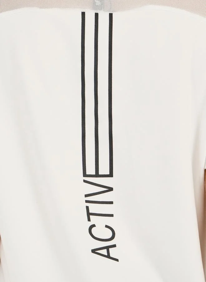 Styli Back Vertical Slogan Letter Drag Short Sleeves Top