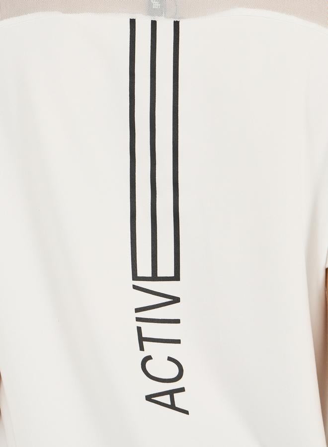 Styli Back Vertical Slogan Letter Drag Short Sleeves Top  - Image 4