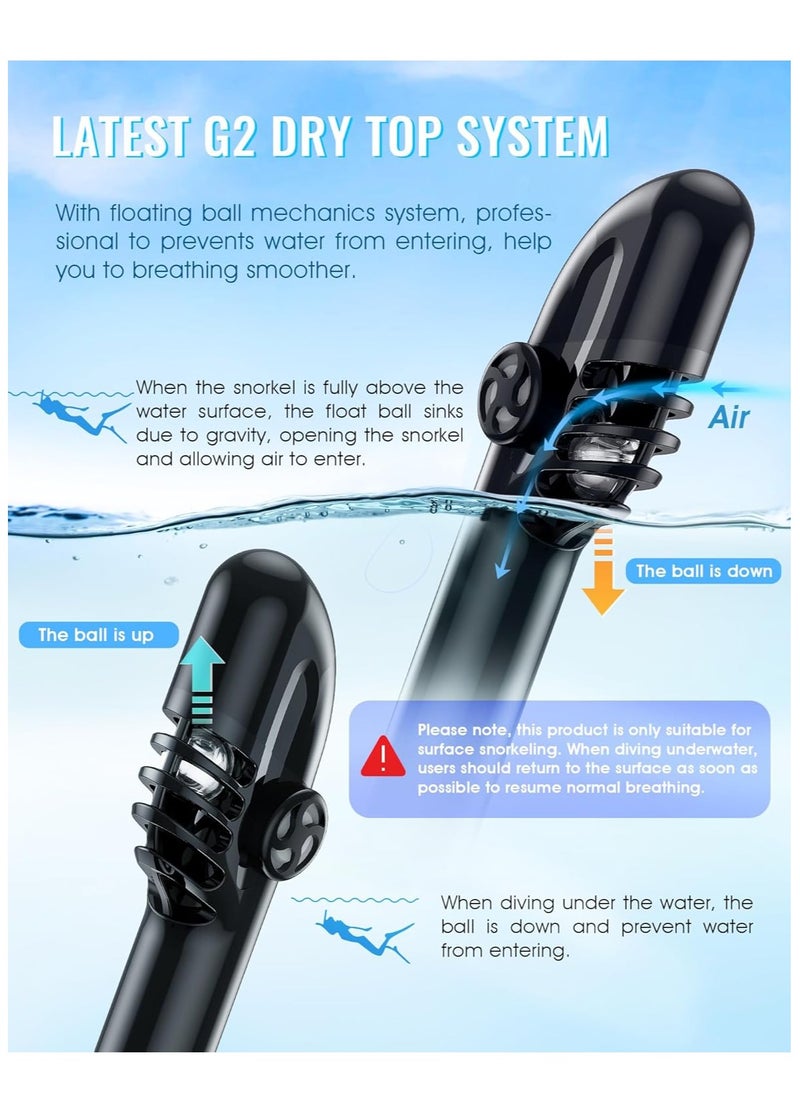 Generic Full Face Snorkel Mask for Adults with Latest Dry Top System, Foldable 180 Degree Panoramic View Snorkeling Mask with Camera Mount, Safe Breathing, Anti-Leak&Anti-Fog, Adjustable Straps  - Image 3