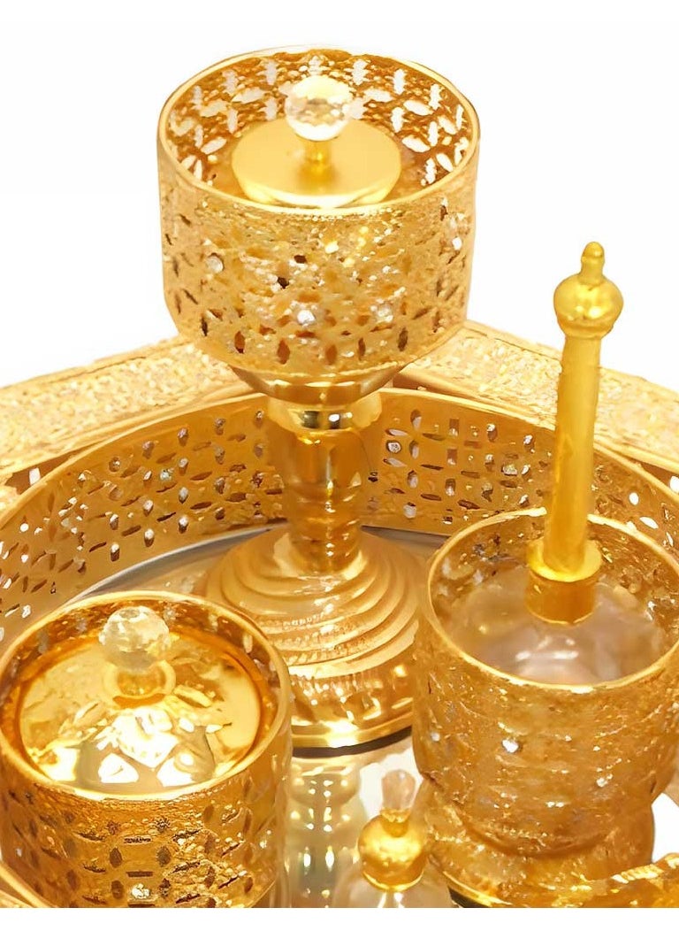 بخور بوسيدين مجموعة مبخرة البخور العربية الفاخرة لديكور المنزل والعطر  - Image 2