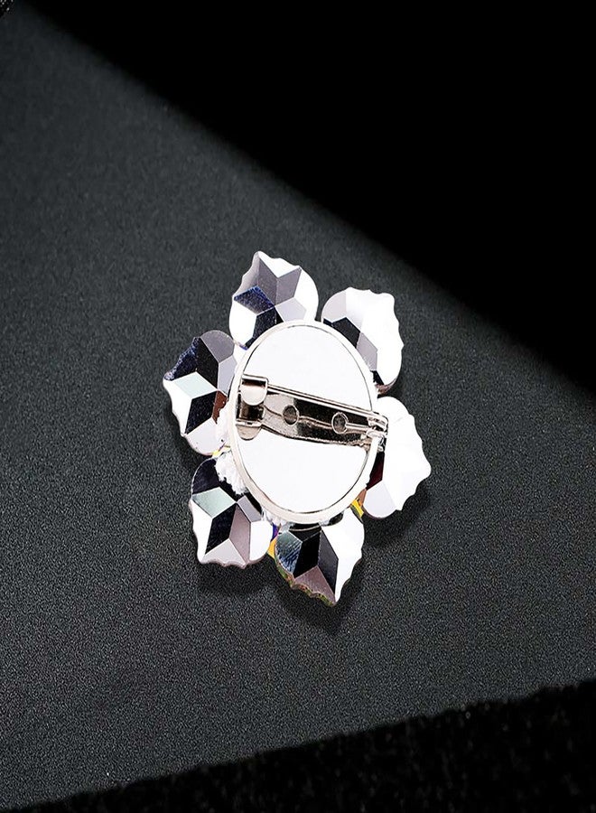 FUTIMELY Rhinestone Flower brooch Pin Large Crystal Flower brooch Lapel Pins Wedding Party Birthday Dance Banquet Dress Suit Ceremony Clothes Hat Bag Accessories Jewelry for Women (Purple1) - Image 4