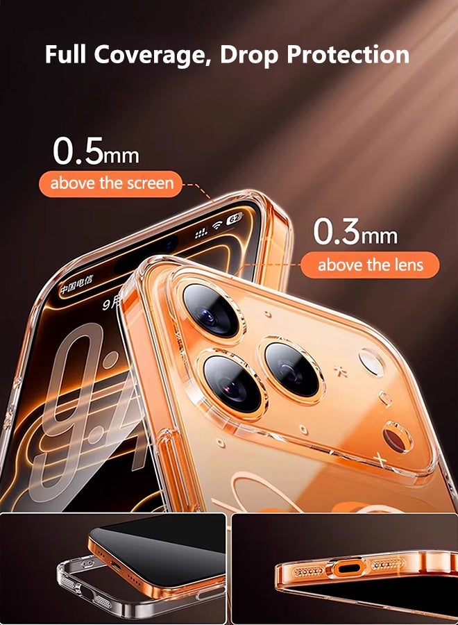 HaDoii iPhone 17 Pro Max Case, Clear Cute Ribbon Bowknot Aesthetic Phone Case, Rugged Shockproof Protective Bumper Transparent Cases Cover for iPhone 17 Pro Max, Clear Orange ﻿ - Image 4