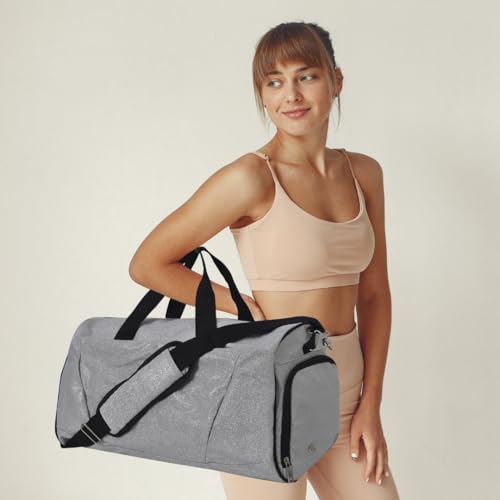 NGIL Glitter Cheers Sports Gym Duffel with Shoe Compartment and Small Carry on Travel Tote Bags for Women Gym bag Overnight bags for Women Cheer Bag GlitterSilver - Image 3