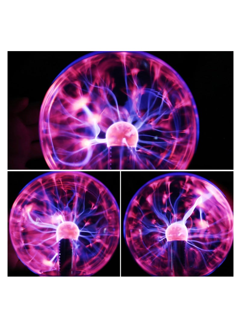 ELTRAZONE 5 Inch Plug-in Magic Plasma Ball Lamp - Touch & Sound Sensitive Interactive Plasma Lamp Nebula Sphere Globe, Science Educational Gift for Decorations/Parties/Bedroom - Image 4