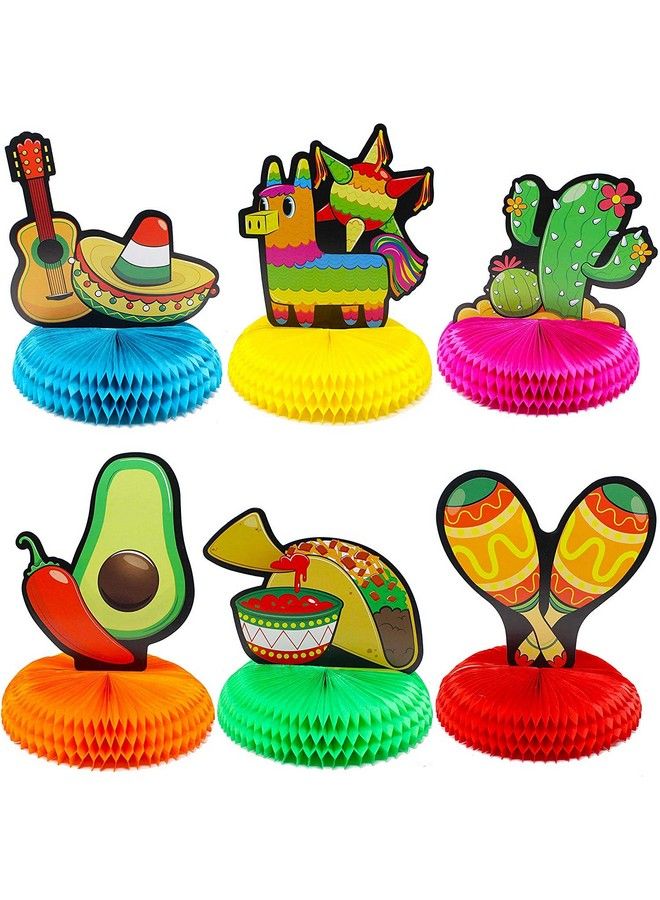 JOYIN 6 Pcs Cinco De Mayo Fiesta Honeycomb Table Centerpiece 8.5” Party Decoration For Fun Fiesta Taco Party Supplies, Luau Event Photo Props, Mexican Theme For Carnivals Festivals, Dia De Muertos - Image 2