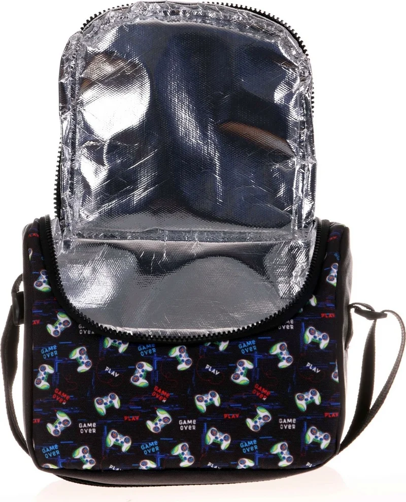 KAUKKO Kids&love Boy's Lunch Box - Black Game Console - Thermal Insulated