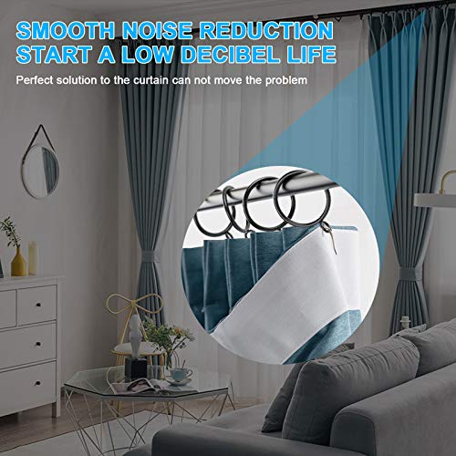 Awoin 24 piece 2” Black Eyelet Curtain Rings with 30 PCS Drapery Pins for Window Treatment Hardware, Black Drapery Rings fit up to 1.8” Curtains Rod - Image 2