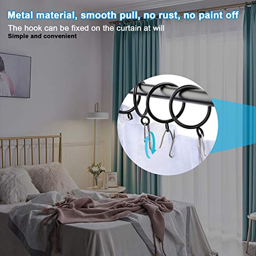Awoin 24 piece 2” Black Eyelet Curtain Rings with 30 PCS Drapery Pins for Window Treatment Hardware, Black Drapery Rings fit up to 1.8” Curtains Rod - Image 3