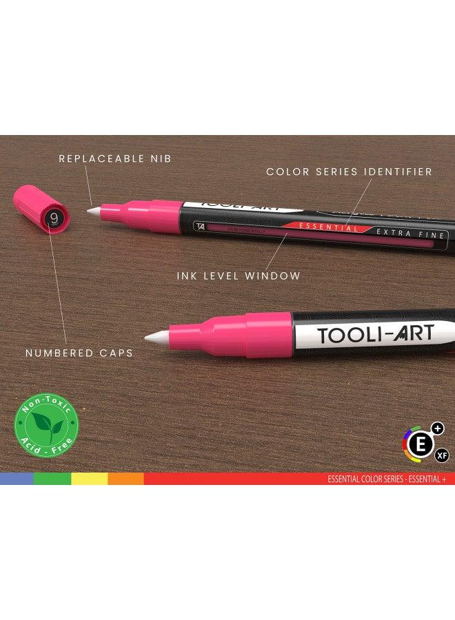 TOOLI-ART Acrylic Paint Pens Assorted Vibrant Markers for Rock Painting, Canvas, Glass, Mugs, Wood, Fabric, Metal, Ceramics. Non Toxic, Quick Dry, Multi-Surface, Lightfast (EXTRA FINE) - Image 3