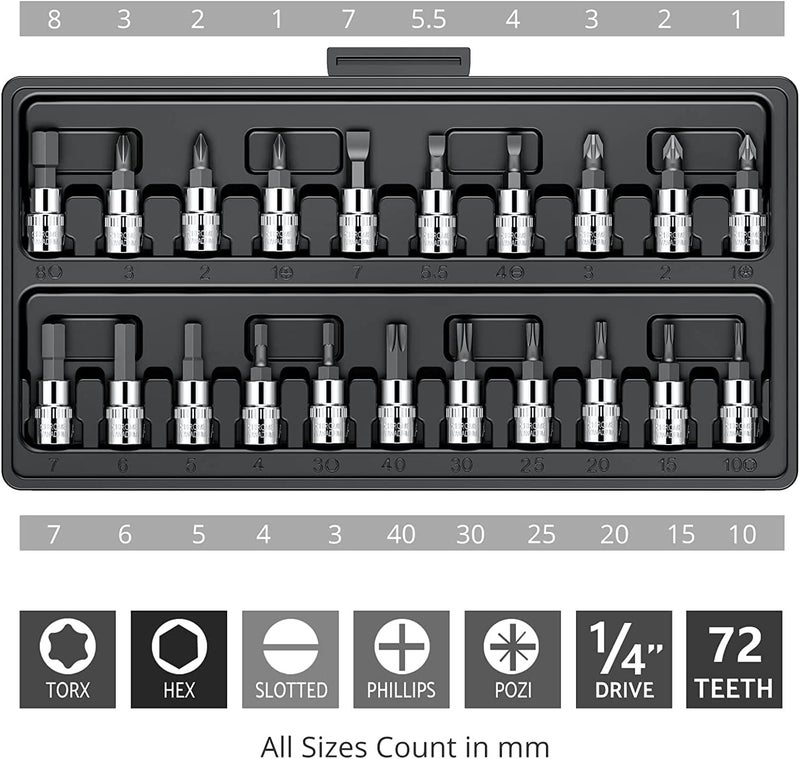 Kwinto 46 In 1 Pcs Tool Kit & Screwdriver and Socket,Hand Tool Kit Wrench Set Multi Purpose Combination Tool Case Precision Socket, All Bike, Car Kit Multicolour - Image 3