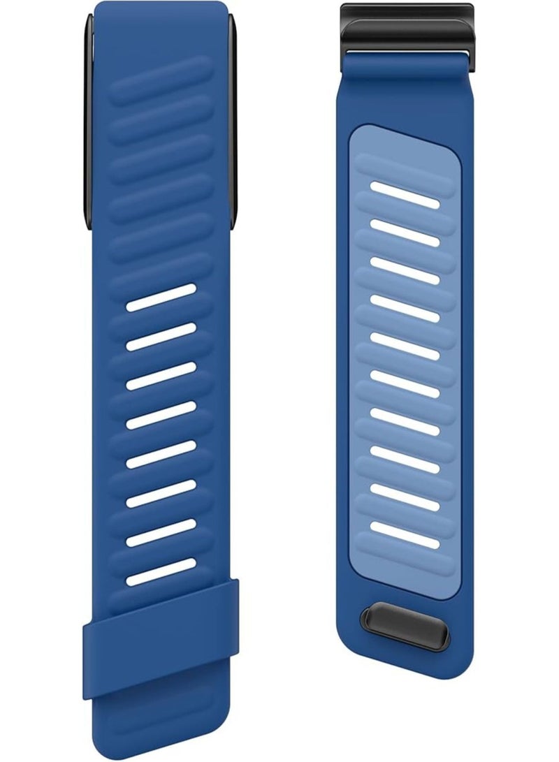 بيوينتي سوار معصم سيليكون متين ومريح متوافق مع سوار WHOOP 4.0، حزام رياضي ناعم من السيليكون للرجال والنساء، مع موصل على شكل حرف U (أزرق) - Image 4