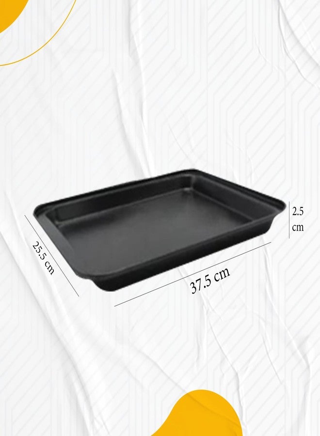 CAKE DECOR Carbon Steel Non-Stick Baking Tray, 37.5 x 25.5 x 2.5 cm, Durable Bakeware for Roasting, Baking, and Cooking - Image 2