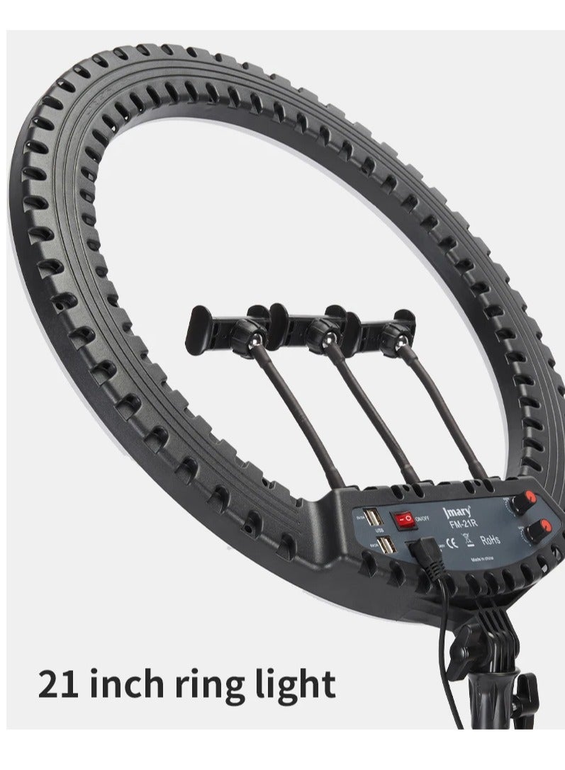 Jmary Jmary 21 Inch Ring Light Tripod Stand with 3 Phone Brackets Soft LED Ring Light with Remote - Image 4