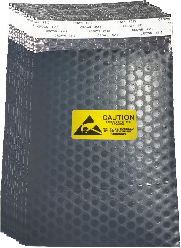 daarcin 25pcs 6.3x8.2in/16x21cm AntiStatic Bubble Bags, Static Shielding Bag for Hard Drive SSD HDD or Sensitive Electronic Components - Image 1