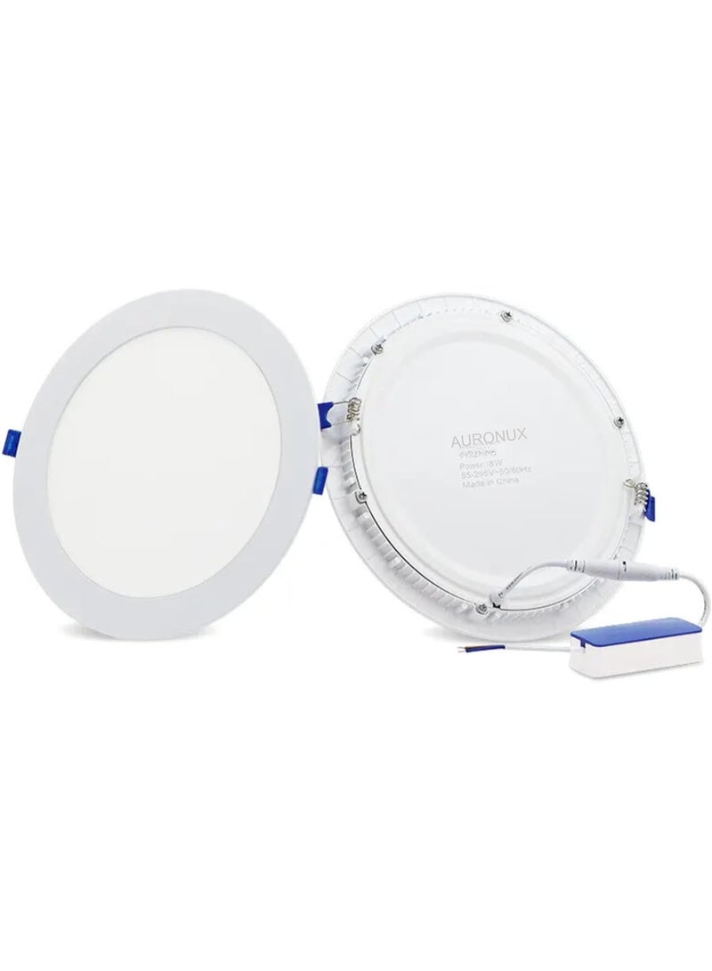 LED SLIM PANEL 20W CoolWhite 6500K LED Power Saving Aluminium Recessed Round - Image 2