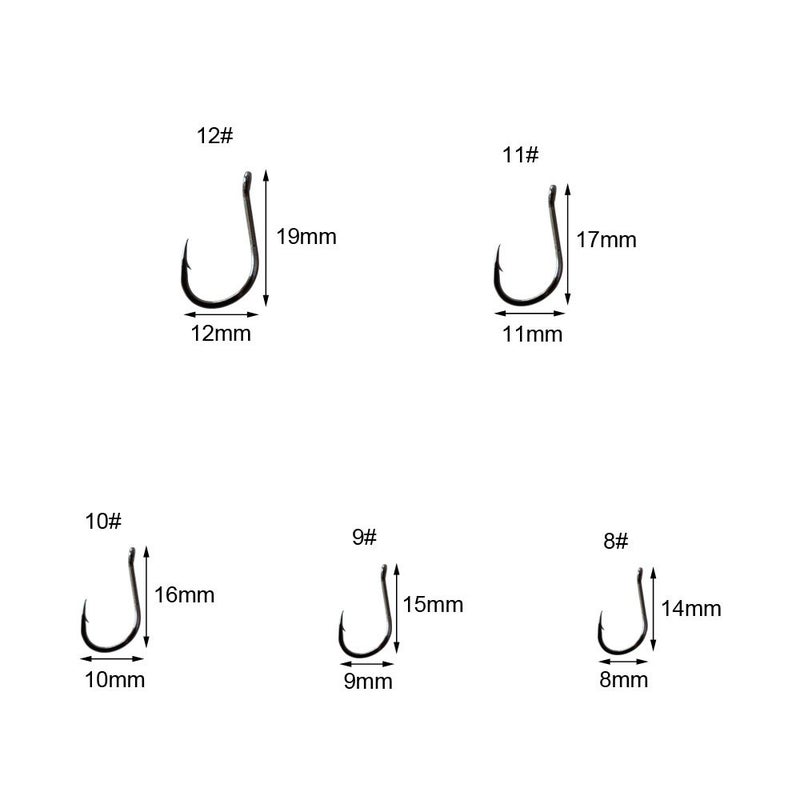 Laxygo 300pcs Small Fishing Hooks Black High Carbon Fishing Hooks Set 6 Sizes with a Plastic Box (500pcs Black) - Image 2