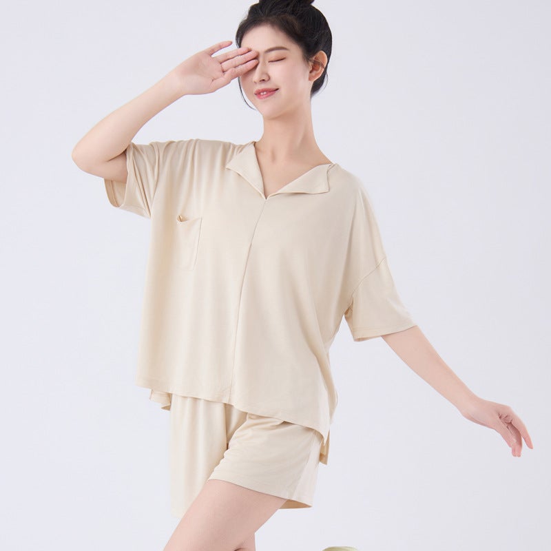 50pc Breathable Summer Womens Plus Size Pajama Set S604-light purple