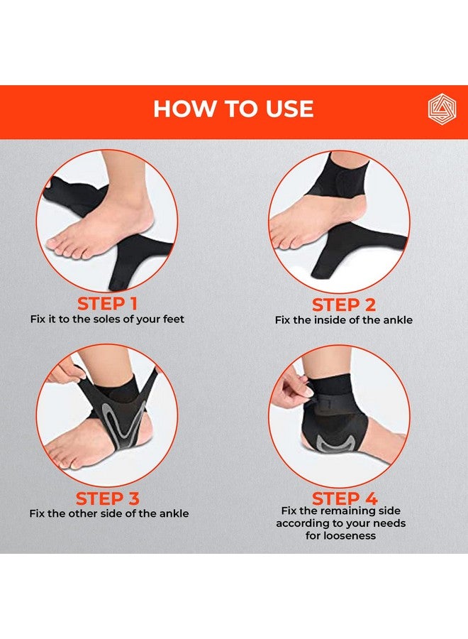 Boldfit Premium Ankle Support Compression Brace for Injuries, Ankle Protection Guard Helpful In Pain Relief and Recovery. Ankle Band For Men & Women (Ankle Brace Grey - Left) - Image 2