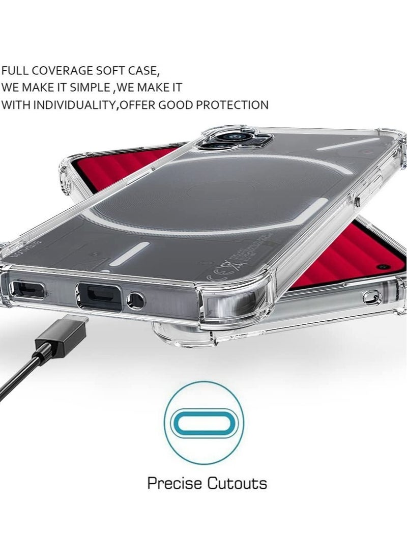 ELTRAZONE حافظة هاتف Nothing Phone 1 شفافة مع 2 قطعة واقي شاشة زوايا معززة TPU لامتصاص الصدمات مرنة غلاف هاتف محمول - Image 4