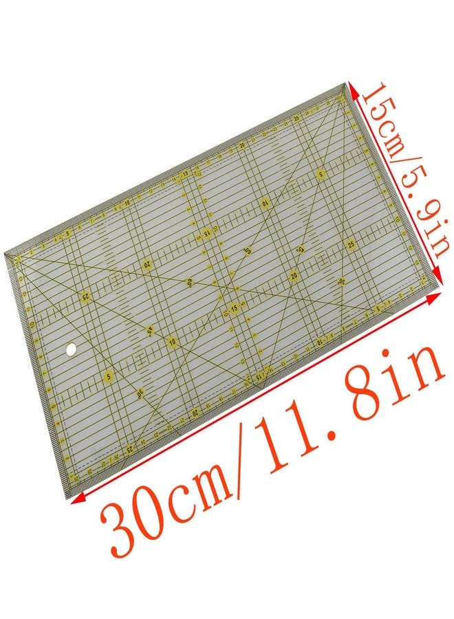 LQ Industrial مسطرة ترقيع صناعية من LQ، مقاس 30×15 سم/5.9×11.8 بوصة، مسطرة خياطة وقطع قماش متعددة الأغراض - Image 2