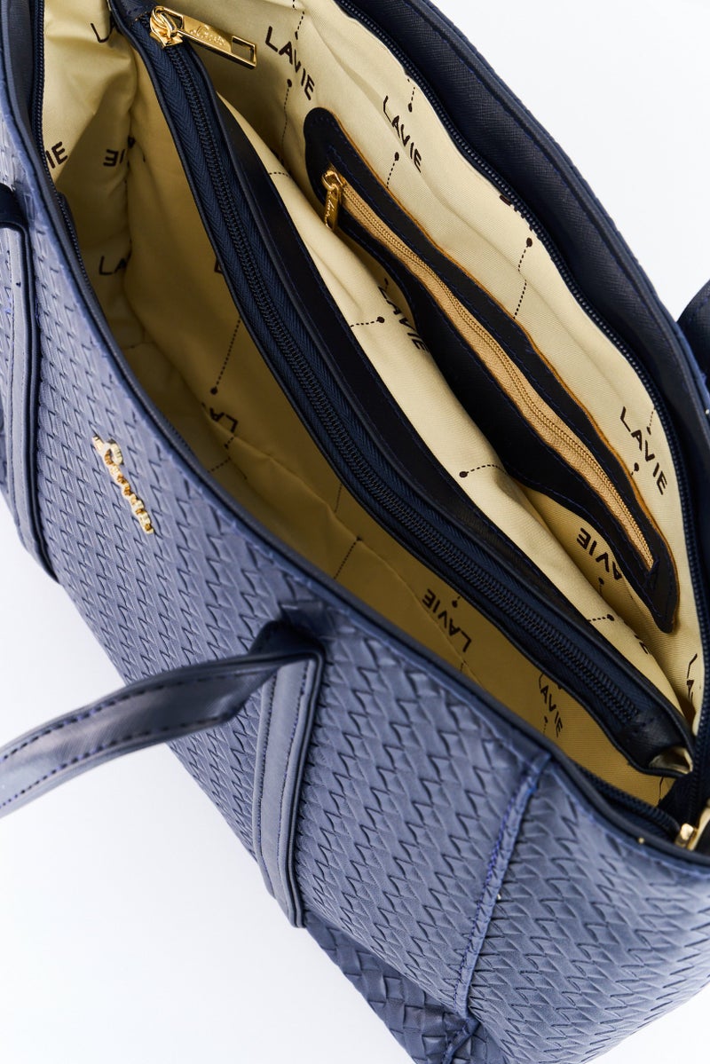 Lavie حقيبة توت نسائية بشعار العلامة التجارية بوتلو بيتس، كحلي - Image 3