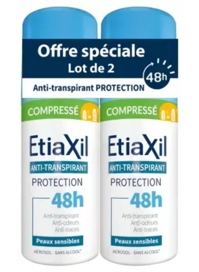 Etiaxil Deodorant Antiperspirant 48H Protection Sensitive Skin Compressed Aerosol Pack of 2 x 100 ml - Image 1