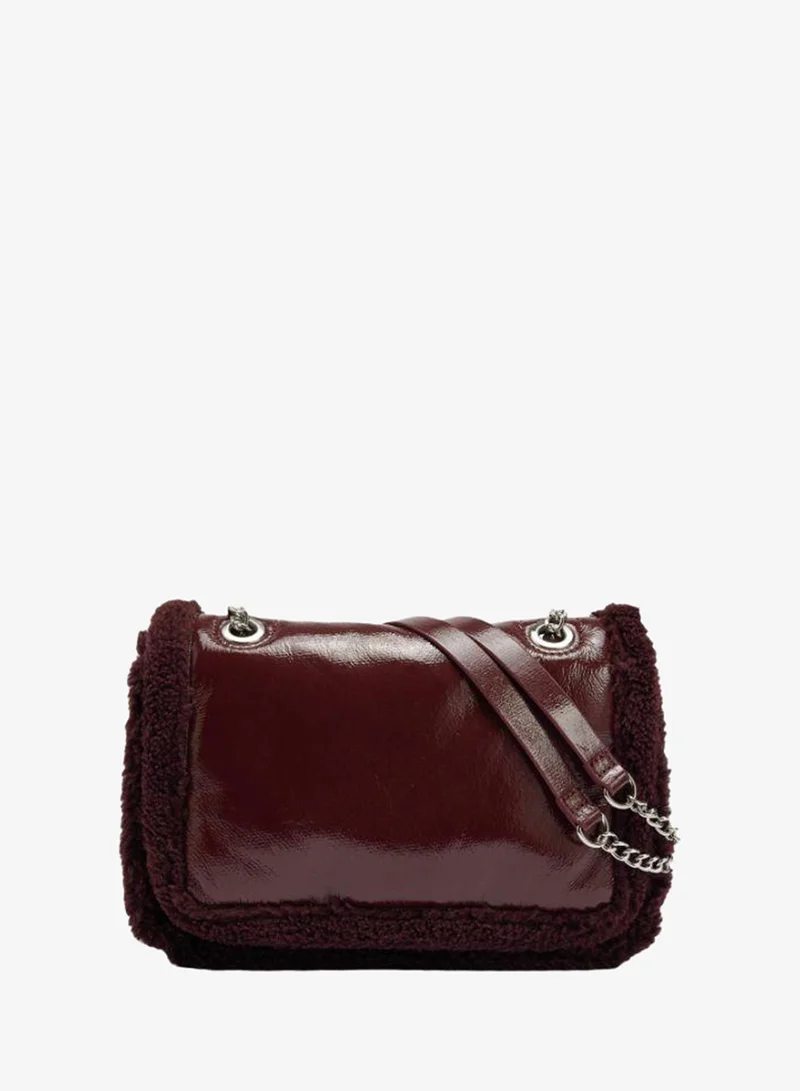 PARFOIS Shoulder Bag With Faux Fur Edges