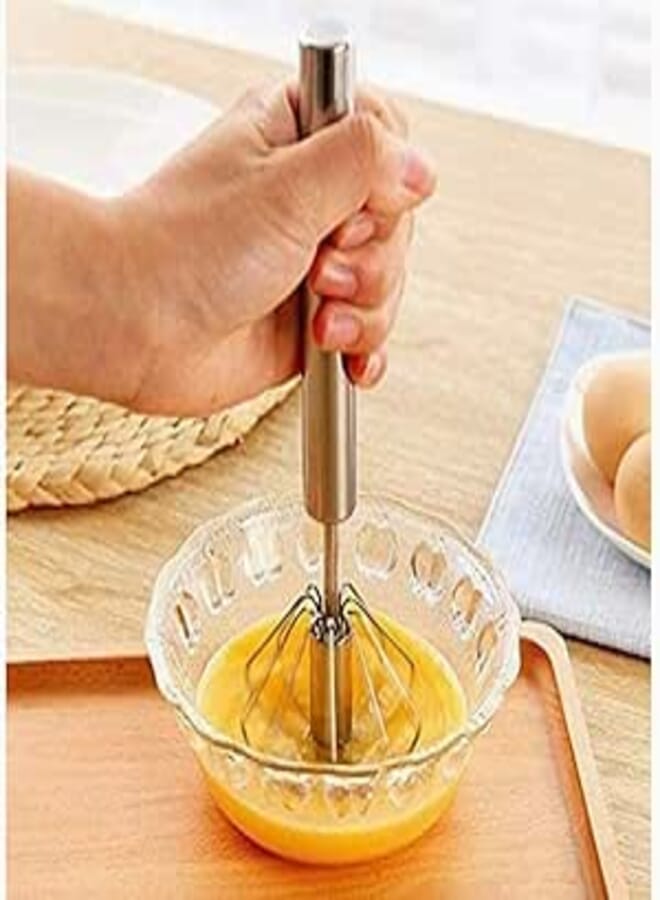 Spaceshoop egg Whisk Works By Pressing - Silver