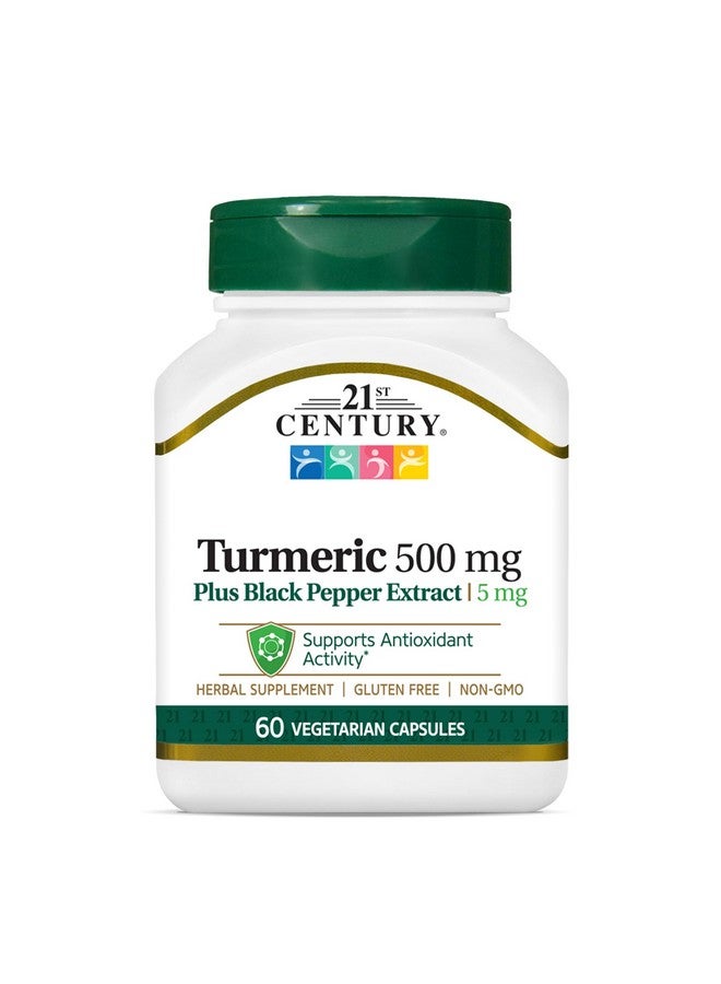 21st Century Turmeric 500 mg Plus Black Pepper Extract Vegetarian Capsules, 60 Count - Image 1