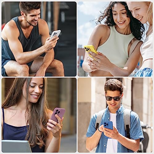 Miracase Designed for iPhone 14 Pro Max Phone Case with Screen Protector,[Upgraded Enhanced Camera Protection],Shockproof Liquid Silicone Case with Microfiber Lining,6.7 inch, Blackcurrant - Image 2