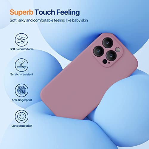 Miracase Designed for iPhone 14 Pro Max Phone Case with Screen Protector,[Upgraded Enhanced Camera Protection],Shockproof Liquid Silicone Case with Microfiber Lining,6.7 inch, Blackcurrant - Image 3