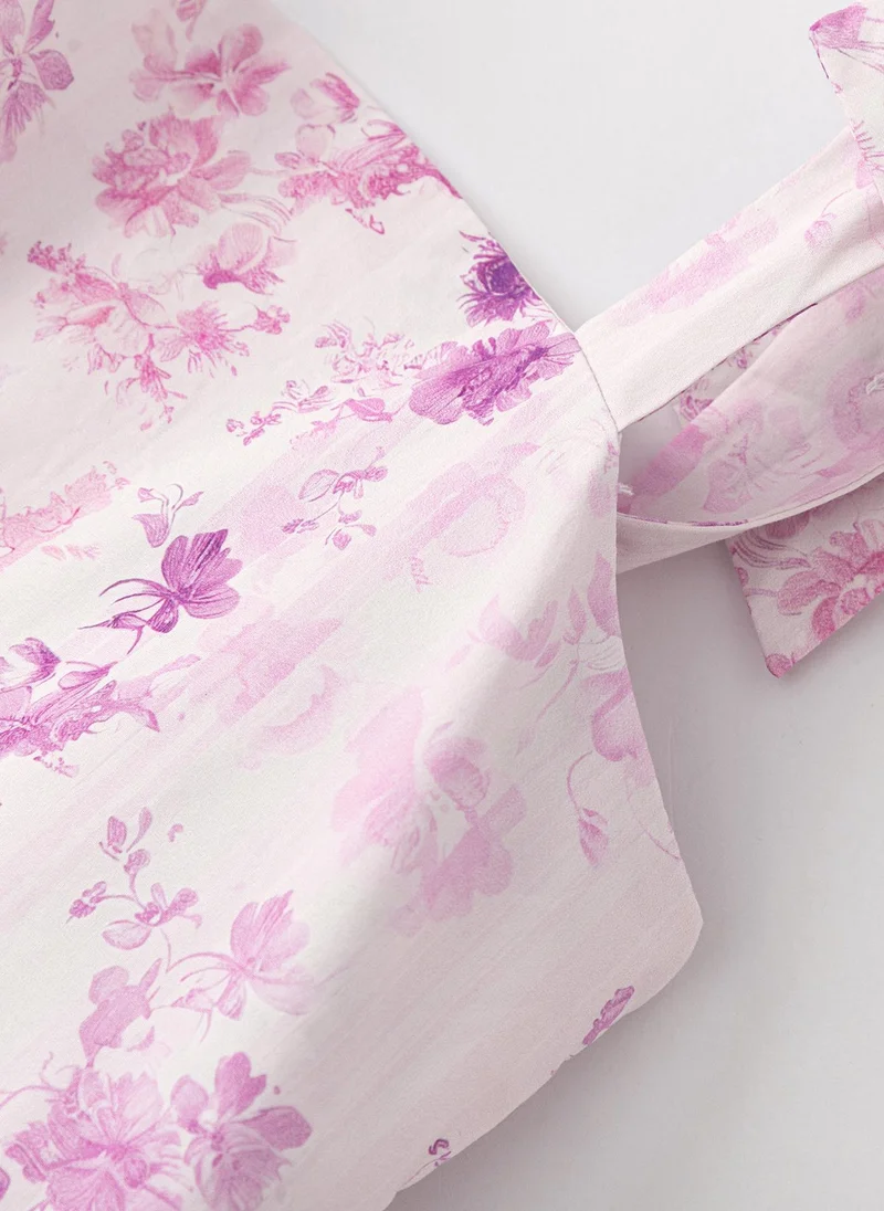 Balabala Floral Ruffle Tiered Dress