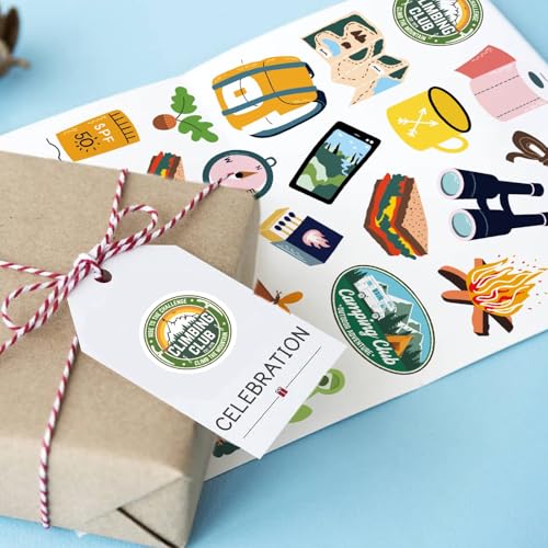 Omlisca 512 Pcs Travel Camping Stickers in 16 Sheets Outdoor Adventure Themed Self Adhesive Decals for Birthday Invitations Envelopes Decorations Party Goodie Gifts Bag Decor Game Class Rewards - Image 4