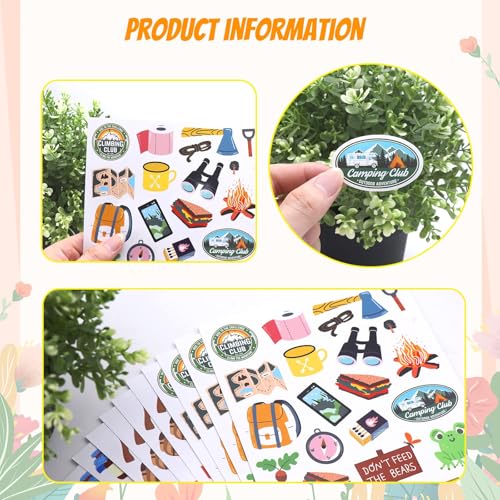 Omlisca 512 Pcs Travel Camping Stickers in 16 Sheets Outdoor Adventure Themed Self Adhesive Decals for Birthday Invitations Envelopes Decorations Party Goodie Gifts Bag Decor Game Class Rewards - Image 3