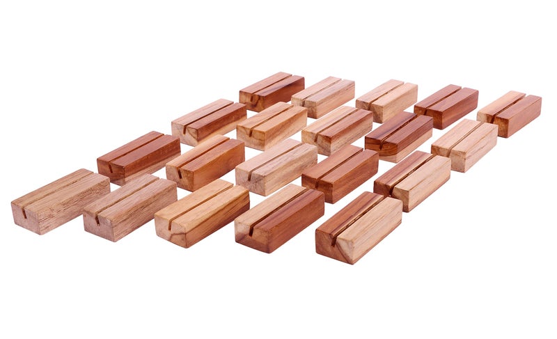 MIHAD Wooden Place Card Holders | Table Number Holders | Photo, Business card Display Stand For Desk, Tabletop , Dinner Home Party, Events, Restaurant Table Nos. Cards, Photo Holders, Postcard, (20) - Image 1