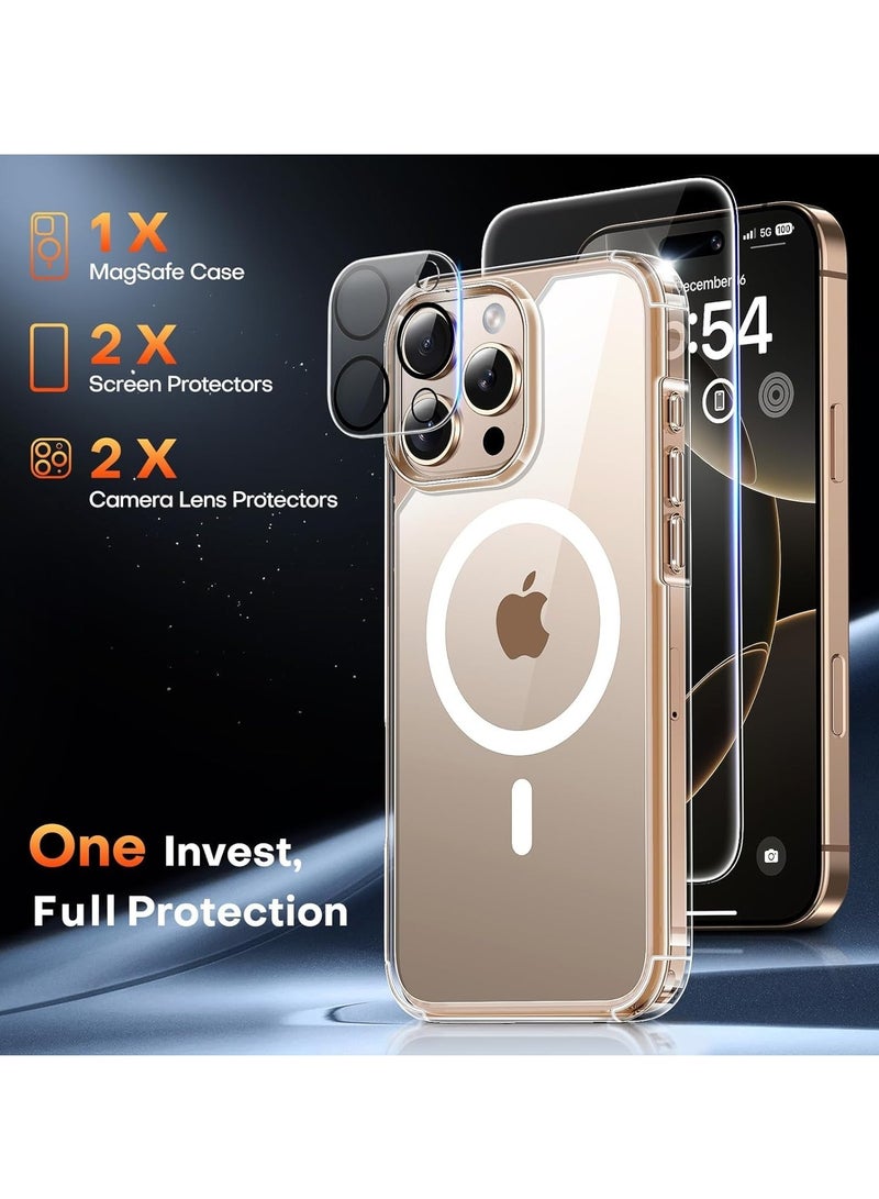 Magnetic Case Compatible with iPhone 16 Pro – Anti-Yellowing Clear Case with MagSafe Compatibility, Includes 2-Pack Screen and Camera Protectors  - Image 5