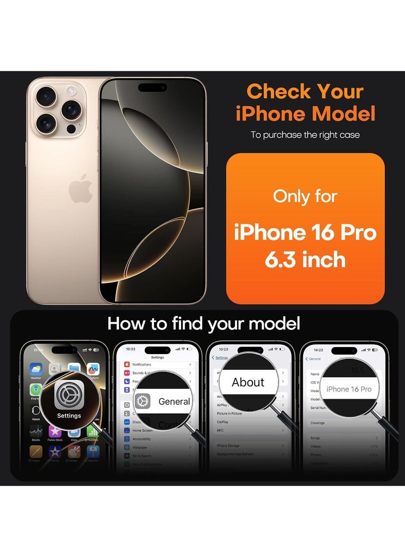 Magnetic Case Compatible with iPhone 16 Pro – Anti-Yellowing Clear Case with MagSafe Compatibility, Includes 2-Pack Screen and Camera Protectors  - Image 2