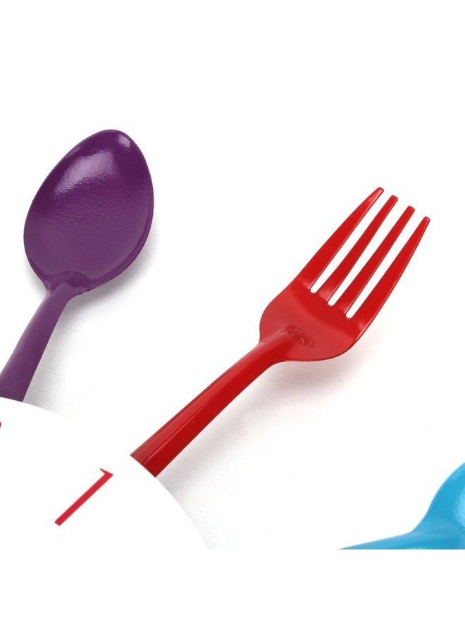 Timelike Kitchen Wall Clock, 3D Removable Modern Creative Cutlery Kitchen Spoon Fork Wall Clock Mirror Wall Decal Wall Sticker Room Home Decoration (Colorful) - Image 5