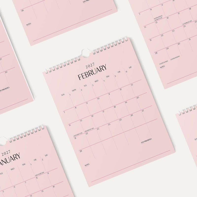 Karto Wall Calendar 2026 - Vertical 8.5x11 inch January 2026 to June 2027 - Boost Your Productivity and Easy Planning with the Aesthetic Monthly Calendar - All Pink - Image 4