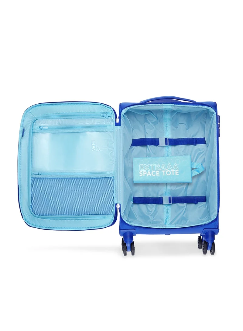 American Tourister  American Tourister Majoris + Suitcase, Set of 3, Cabin, Medium & Large (59 + 70 + 83 cm), 4 Spinner Wheels, Soft Top, 100% Polyester, Blue|Corner Guards|Multi Front Pocket|TSA Combination Lock|Expandable|Retractable Aluminum Handle - 3 Years Global Warranty  | Best Price UAE