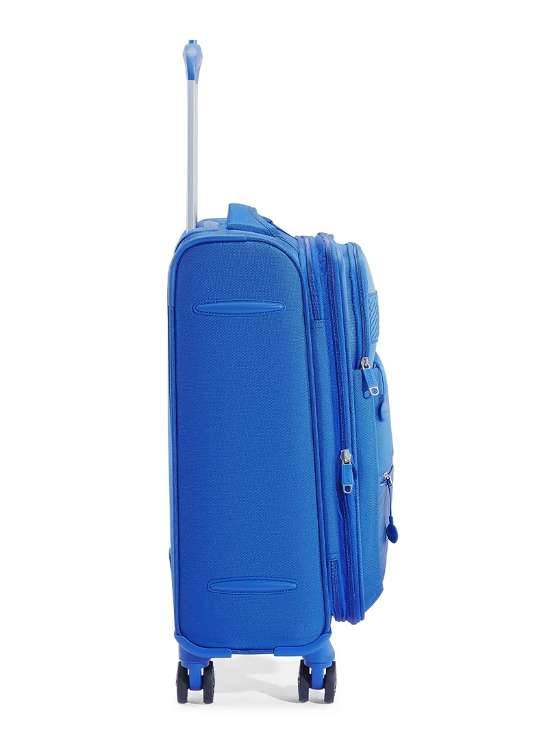 American Tourister  American Tourister Majoris + Suitcase, Set of 3, Cabin, Medium & Large (59 + 70 + 83 cm), 4 Spinner Wheels, Soft Top, 100% Polyester, Blue|Corner Guards|Multi Front Pocket|TSA Combination Lock|Expandable|Retractable Aluminum Handle - 3 Years Global Warranty  | Best Price UAE