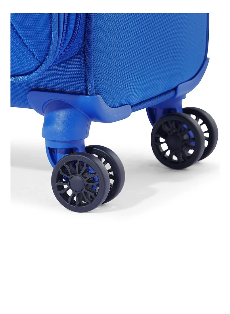 American Tourister  American Tourister Majoris + Suitcase, Set of 3, Cabin, Medium & Large (59 + 70 + 83 cm), 4 Spinner Wheels, Soft Top, 100% Polyester, Blue|Corner Guards|Multi Front Pocket|TSA Combination Lock|Expandable|Retractable Aluminum Handle - 3 Years Global Warranty  | Best Price UAE